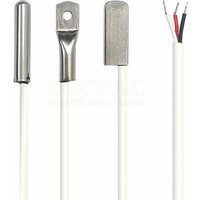 DS18B20 Temperature Sensor Module Probe 304 Stainless Steel OD 3.0MM Waterproof Dustproof Sensors Cable White 100CM Length