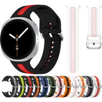 Two-color Silicone straps for Samsung Galaxy Watch 8 strap 40mm 44mm Sports waterproof Brecelet Correa Galaxy 8 classic band 46
