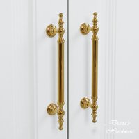 French Bright Gold Handle Brass Wardrobe Drawer Kitchen Cabinet Door Handles Light Luxury Decorative Furniture Handles and Knobs
