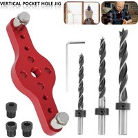 Gabarit de trous de poche verticaux en alliage, localisateur de perçage pour le travail du bois, chevilles en bois, Kit de Guide de perçage à centrage automatique, perforateur de trous 6/8/10mm