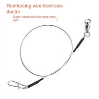 5PCS 20/30/40cm strands Stainless Steel Wire Leader With Bearing Swivel & Clip Fishing Steel Core Leash Anti-bite Thread