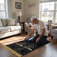 Luxury Floral Prayer Mat | Elegant Arch Design Muslim Prayer Carpet for Salah
