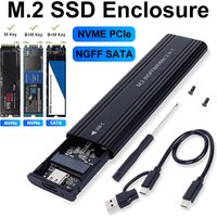 M2 SSD-Gehäuse NVME SATA Dual Protocol M.2 auf USB Typ C SSD-Gehäuseadapter NVME SATA SSD-Festplattenbox unterstützt M-Tasten und B&M-Tasten