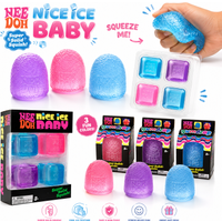 NeeDoh Nice Ice Baby Squishy Toy Super Solid Squeeze Ice Cube Stress Relief Sensory Fidget Toy Soft Gooey Gift for Kids Adults