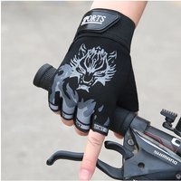 AliExpress NONE Fashion Printed Half-Finger Gloves Unisex Outdoor Sports Cycling Fitness Gloves Breathable Adjustable Gloves