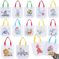 Double Pattern Graffiti Bags with Coloring Marker Drawing Toys For Kids Boys Girls DIY Color Filing Non-Woven Gift Bag Art Craft