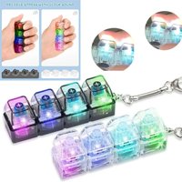 &^%LED Keyboard Keychain Fidget Toy Crystal Clicker Sensory Toy for Stress Relief Keyboard Keychain Fidget Gadget for Adults Kid