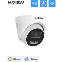 H.View 8Mp Poe Ip Camera Ai Face Detection 4K Cctv Security Camera Outdoor Dome Audio Video Surveillance Recorder xmeye app nvr