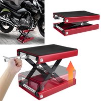 BRIEFNESS Motorcycle Jack Heavy Duty Steel Lift Scissor Stand Dirt Bike Stand Repair Tool Wide Deck with non slip rubber pad
