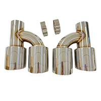 Auto Parts exhaust pipe Stainless steel silver Modified H-shaped 4-outlet tailpipe muffler Large caliber tail nozzle