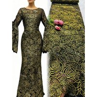Hot stamping Guipure Cord Lace Fabric High Quality African Nigerian Water Soluble Lace Fabric for Women Wedding Party Dress Sew