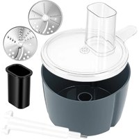 Narzędzie do krojenia warzyw w spiralę, z 2 wymiennymi ostrzami i przezroczystym pojemnikiem, akcesorium do kuchennego robotu, wykonane ze stali nierdzewnej, do krojenia i szatkowania warzyw,