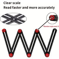 Multi Functional Aluminum Alloy Six Fold Ruler Woodworking Ruler Section Measuring Ruler Ceramic Tile Hole Universal Locator