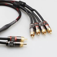 HIFI RCA Splitter Stereo Audio Cable 2 Male to 4 Male Dual Speaker Y Adapter Extension Cord for Home Theater Audio Distribution