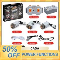 CADA Technical Power Functions S059-001 High-Tech Speed Servo L M Motor And Led Light Compatible With Lego Car 88004 88003
