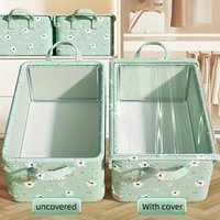 1pc Printed storage box, clothing storage basket, clothes and trousers storage and organization box
