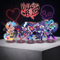 Helluva Boss 10CM Double Sided Acrylic Stand Keychain 2026 New Anime Stand Blitzo Moxxie Octavia Loona Desk Decor