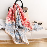Designer Red Horse Mulberry Scarf Women Square Bag Bandanas Herm Rolled Shawls Foulard Accessories Headband 90CM Decoration Gift