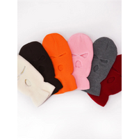 AliExpress Motorcycle Windproof Full Face Knit Hats Custom SkiMask Men Warm Wool Balaclava embroidery Winter hats Knitted 3 Holes Ski Mask