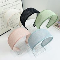 1/2pcs Spring/summer Thin Solid Color Breathable Mesh Headband - Women's Gentle Elegant Korean Style Wide Headband