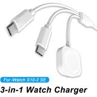 3 in 1 Magnetic Watch Charger Phone Charging Cable for iWatch 11 S10 SE Ultra & AirPods Pro 3 Dual Type C Fast Charging Station
