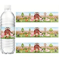 10pcs Farm Animal Water Bottle Labels Stickers, Perfect For First Birthday Party Bottle Wraps Safari Animal Party Favors