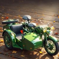 Model motocykla z wózkiem bocznym w stylu retro ze stopu 1/10, odlewany metalowy klasyczny wojskowy trójkołowiec, model motocykla z dźwiękiem i światłem, zabawka dla dzieci na prezent.