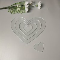 4Pcs Acrylic Nested Heart Quilting Templates Set for DIY Bags Clothes Quilts Pillowcases | Embroidery Crafting Supplies