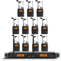 Professional In-Ear Monitor System 2-Channel Multi-Bodypack Monitor with In-Ear Wireless Monitor for Stage DJ Dedicated EM-2050