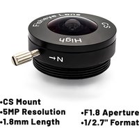 HD 5MP 1.8mm Fisheye Lens CCTV CS Mount 164 Degree Wide View Angle Aperture F1.8 Format 1/2.7" For Surveillance Security Camera