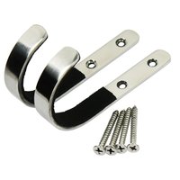 2pcs/1Pair Wall Mount Gun Rack Rifle Shotgun Hangers Polished Stainless Steel Felt Lined