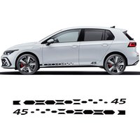 2 Pcs GTI Clubsport 45 Style Door Side Stripes Skirt Sticker For VW Volkswagen Golf 8 MK8 2020 2021 2022 R Line Estate GTD GTE