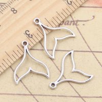 30pcs Charms Hollow Whale Tail 20x17mm Tibetan Silver Color Pendants Antique Jewelry Making DIY Handmade Craft