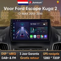 Junsun do Ford Escape Kuga 2 C-MAX 2013-2016 9 Cali 4GB 64GB Android 13 Car Stereo GPS Nawigacja Carplay Radio Samochodowe DSP FM Obsługa Sterowania Kierownicą Wejście USB AUX Gotowy do Kamery Cofania