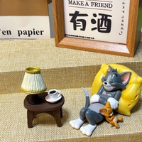 Tom Jerry Sleeping Dream Scene Figurines Classic Cartoon Characters Car Dashboard Ornaments Collectible Anime Peripheral