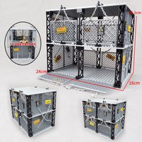 Double Layer Chainnet Prison Building Blocks Figures monster Zombie Dinosaur Model Captivity cage Bricks Children Gifts Boy Toys