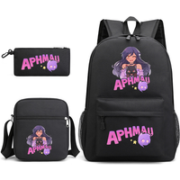 Aphmau Backpack School Bag Pencil Case Shoulder Bag Three Piece Set Fashion Game Cartoon Aphmau Aaron Print Children SchoolBag