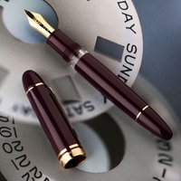 Luxury MAJOHN P140 Transparent Piston Fountain Pen - Bock NO.8 F/M Nib, Large Ink Capacity Elegant Acrylic Pen Gift