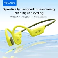 POLVCDG X9 Knochenleitungs-Schwimmkopfhörer 32G IPX8 Wasserdicht Offene Ohrhörer zum Schwimmen, Laufen und Radfahren