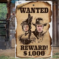 2D flat banner, 1 piece - A photo prop of the Wild West. A Western photography background. A cowboy from the Wild West.