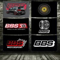 B-BBS Sport Racing Car Flag Polyester Printed Banner for Garage or Outdoor Decor