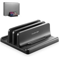 Dual-Slot Adjustable Vertical Laptop Stand ABS Plastic 4in1 Design Space-Saving for MacBook Chromebook Surface HP Dell Book iPad