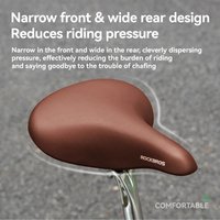 AliExpress ROCKBROS Parts Vintage Bicycle Cushion Men's and Women's Comfortable Saddle Vintage City Bicycle Wide Soft Leather Bicycle Seat