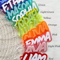 Transparent Plate Acrylic Custom Name Keychain Rubber Rope Bag Charm 3D Nameplate Tag Personalized Backpack Purse Accessories