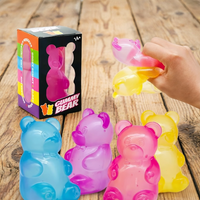 Nee Doh Squish Peace O' Cake Nice Cube Gummy Bear 3 Pack Soft Squishy Stress Relief Fidget Toys for Kids Adults Anxiety Relief