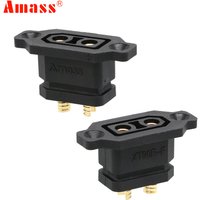2pcs Amass XT90E-F Battery Connector XT90E Female Plug Gold-plated XT90 Mountable Connector Yellow/Black Socket