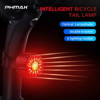 PHMAX Bicycle Tail Light Smart Brake MTB Road Seatpost Saddle Bike Rear Light IP66 waterproof Type-C Charging Cycling Taillight