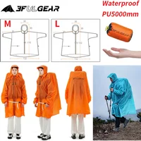 3F UL GEAR New Zipper Raincoat Ultralight 15D Nylon/210T Polyester Waterproof Raincoat Outdoor Hiking Travel Rain Poncho Jacket