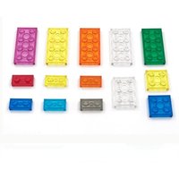 100 grams MOC small particles transparent thin short brick blocks 1X2 2X2 2X4 action figure friends blocks toys for kids