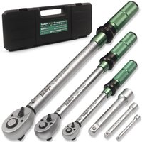Jeu de clés dynamométriques Toolisyn 6 pièces 1/4"3/8"1/2" 2-220N.m 72 dents Précision ±3% Clé à cliquet pour vélo, moto, voiture